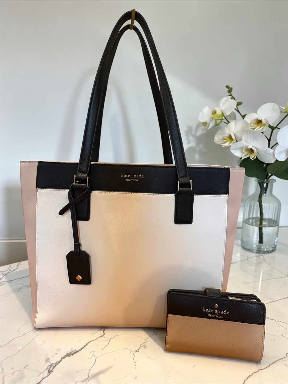 Kate Spade New York Colorblock Tote + Matching Wallet Set